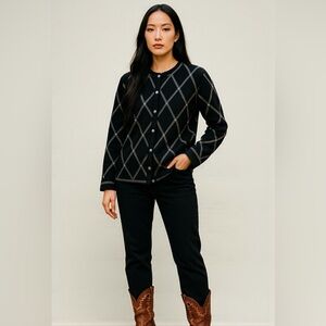 FV Franco 100% Wool Vintage  Pattern Cardigan